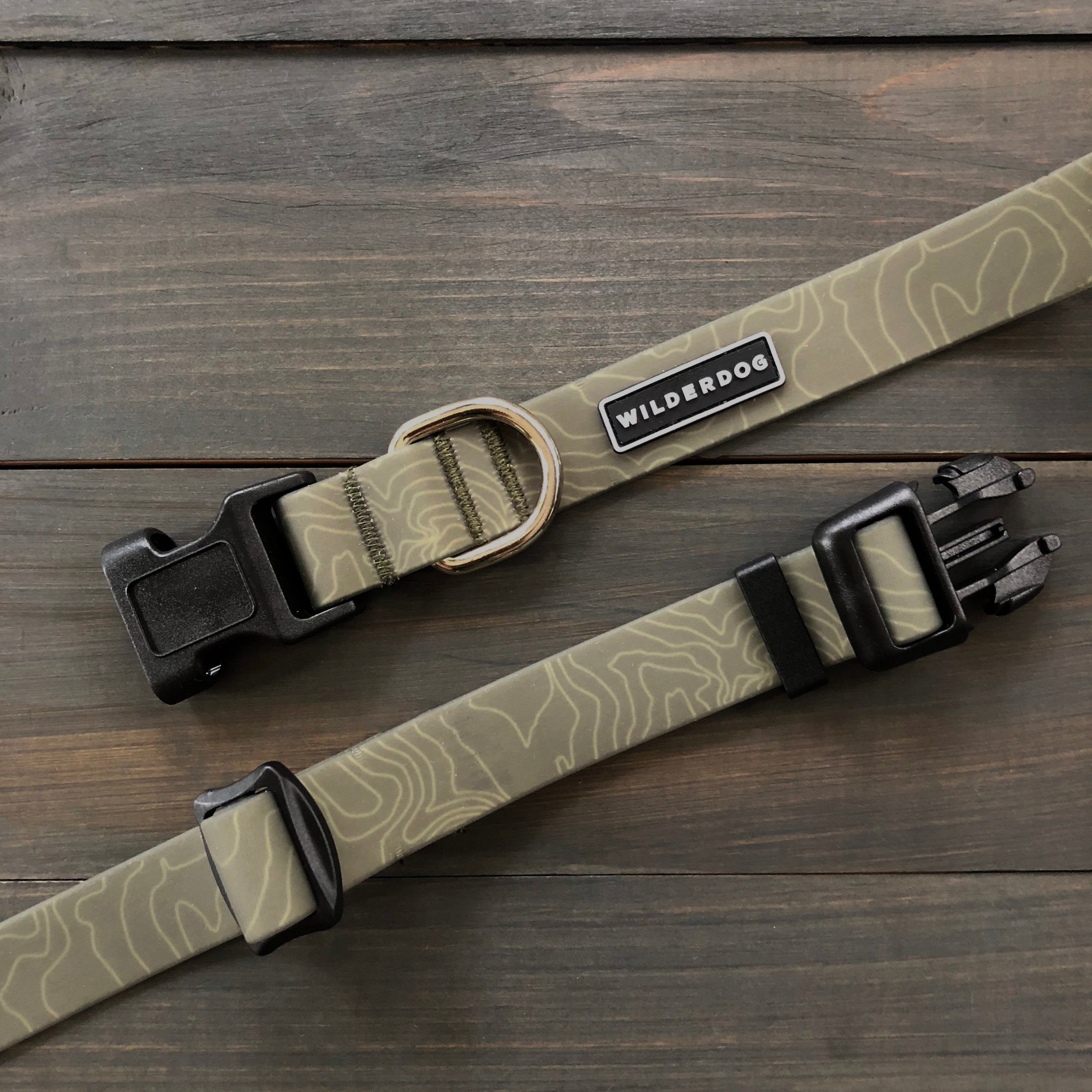 Olive Waterproof Leash + Collar Bundle