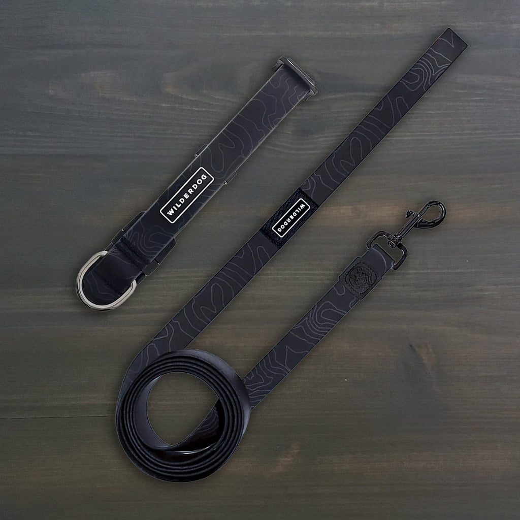 Black Waterproof Leash + Collar Bundle