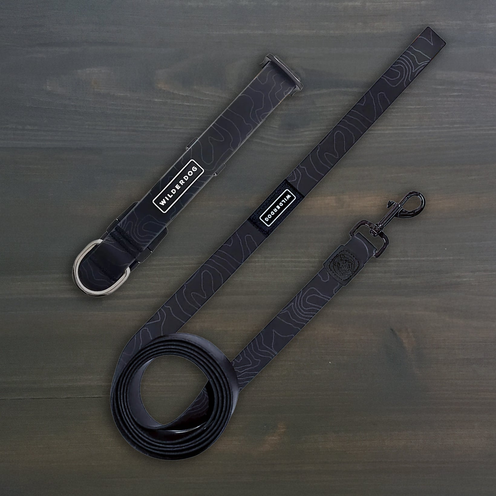 Black Waterproof Leash + Collar Bundle