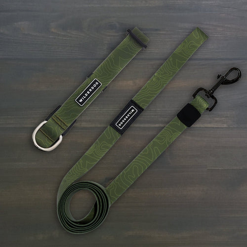Olive Waterproof Leash + Collar Bundle